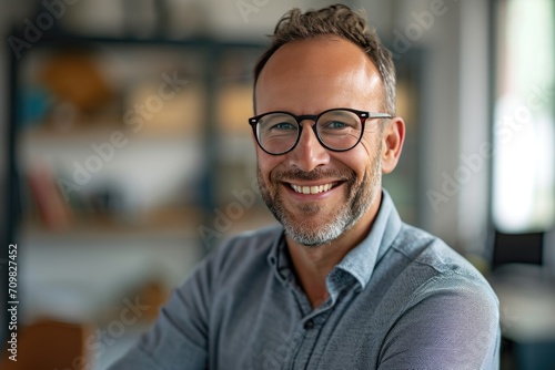 Smiling Man With Glasses