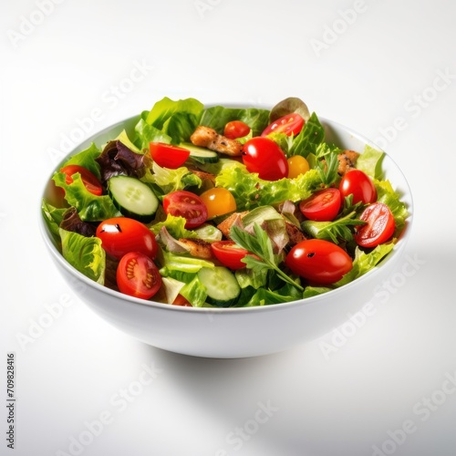 Delicous green salad isolated on white
