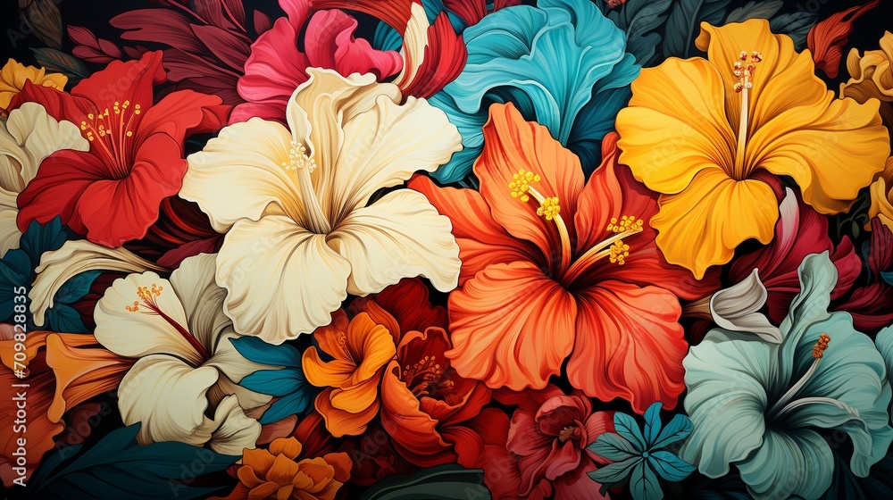 Tropical Floral Illustrations.