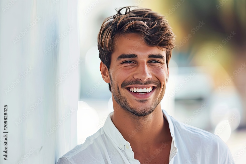 Handsome man smiling portrait Handsome man smiling portrait