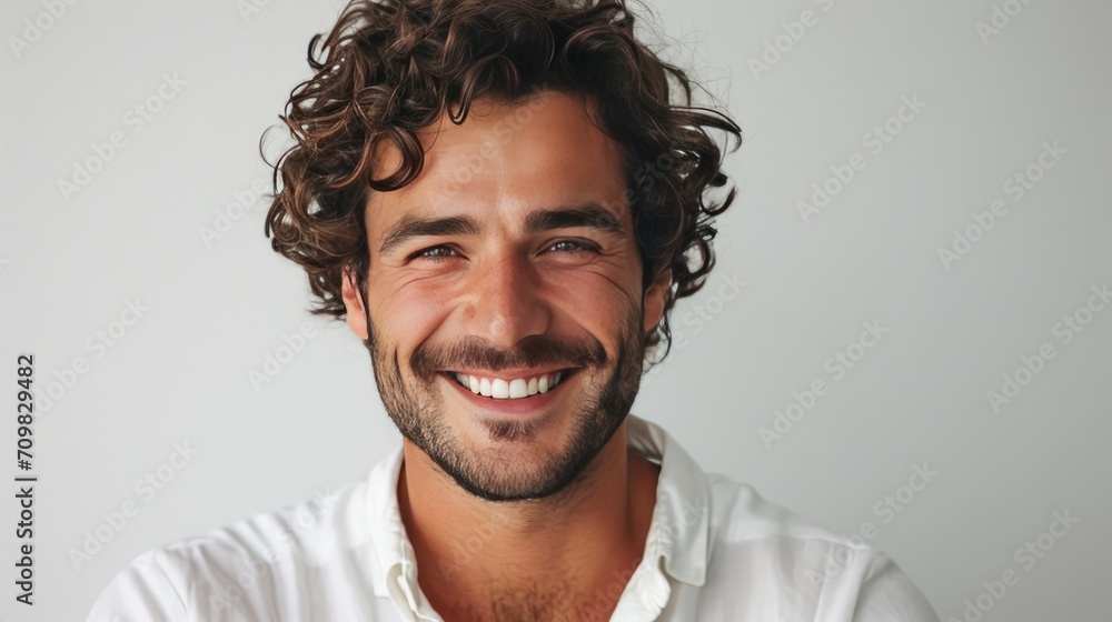 Fototapeta premium Handsome man smiling portrait