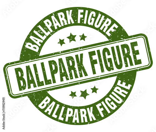 фотографія ballpark figure stamp. ballpark figure label. round grunge sign