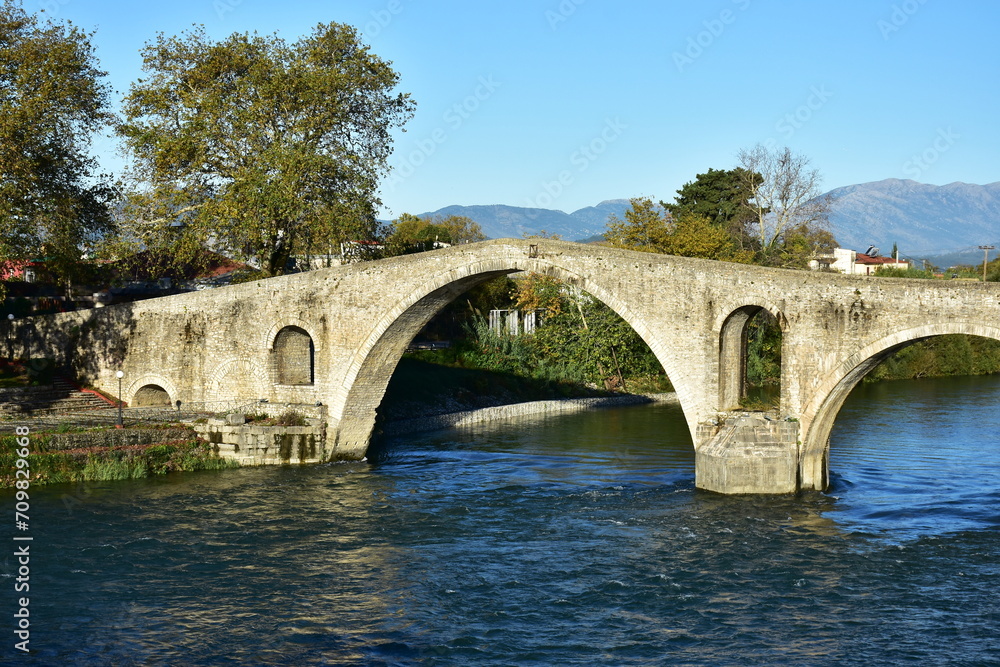 Historic stone bridge of Arta in Epirus,Greece