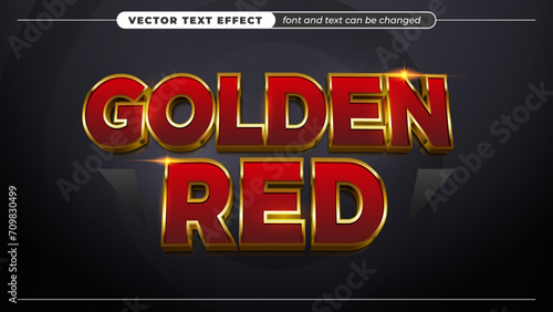 Golden red metallic 3D text effect, modern graphic styles