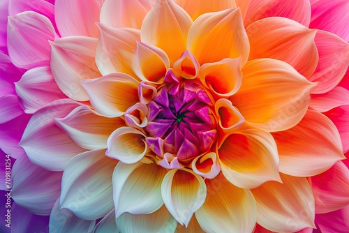 Colorful dahlia flower close up