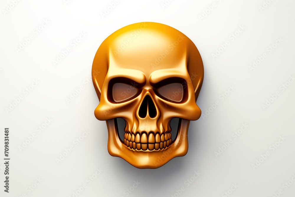 Close-up, 3d mockup of abstract skull with minimal background Close-up, 3d mockup of abstract skull with minimal background