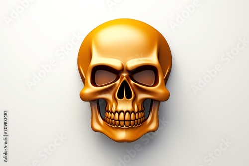 Close-up, 3d mockup of abstract skull with minimal background