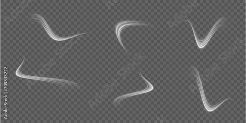 white blur trail wave, wavy line of light speed
