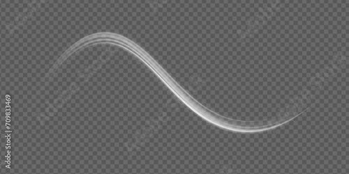 white blur trail wave, wavy line of light speed