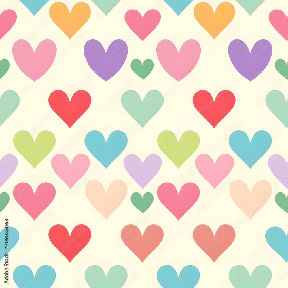 Valentine's Day with heart seamless pattern background.	
