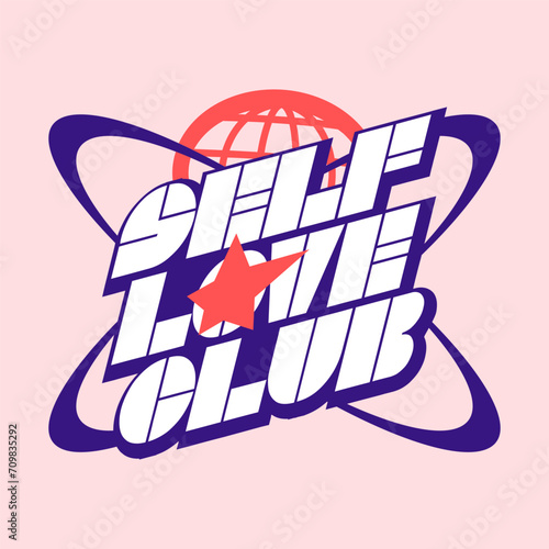 Self Love Club, Valentines day Y2K design for print, Y2K Valentine graphic t shirt, Retro 2000s valentine