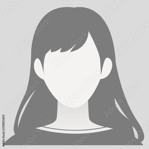 Vector illustration depicting female face silhouettes or icons, serving as avatars or profiles for unknown or anonymous individuals. The illustration portrays woman portrait.