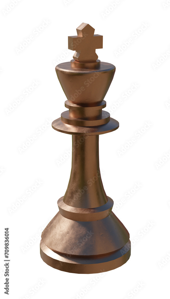 king chess old copper 3d rendering isolated king chess old copper 3d rendering isolated