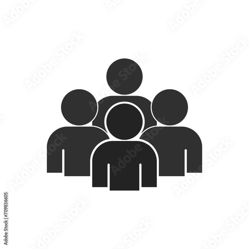 Isolated black pictogram group of people for team, teamwork, assembly point graphic element