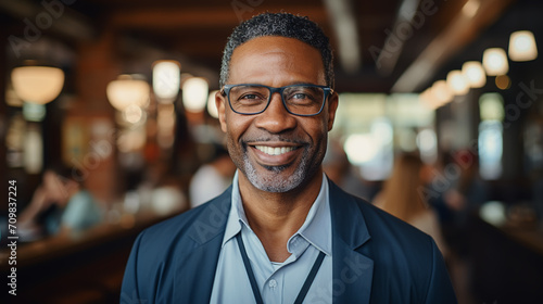 Smiling doctor standing in medical practice