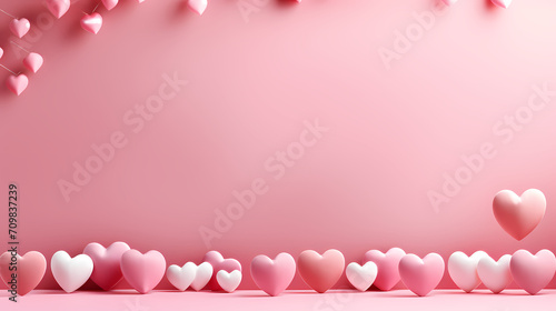 Vibrant Valentine's Day background, hearts background © Derby