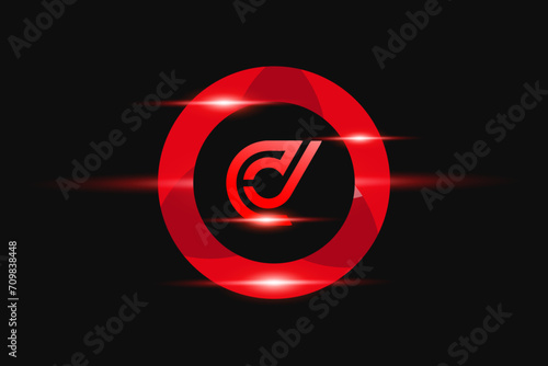 DJ Red logo Design. Vector logo design for business.
