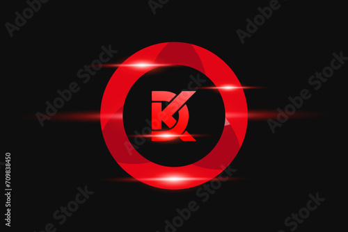 DK Red logo Design. Vector logo design for business.