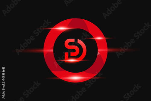 DS Red logo Design. Vector logo design for business.