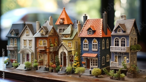 Exquisite Miniature Model Town Display Featuring Detailed Craftsmanship Houses