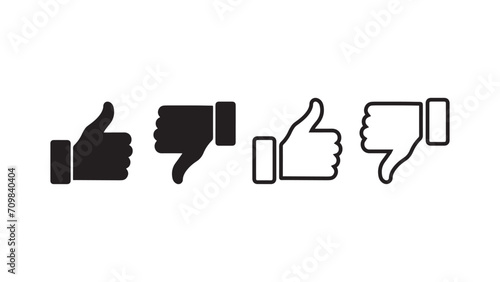Thumb up & thumb down icon. like symbol. Vector icon photo
