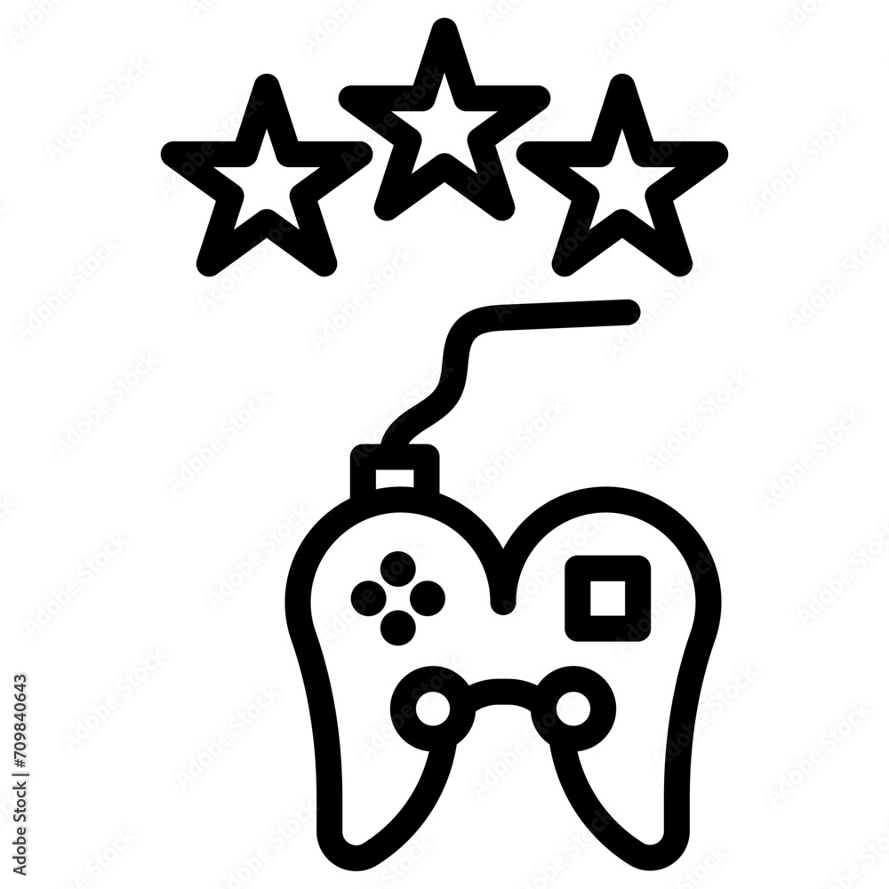 Game Review icon vector image. Can be used for Gaming Ecommerce. Game Review icon vector image. Can be used for Gaming Ecommerce.