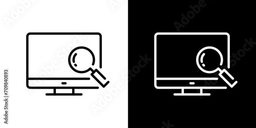 シンプルなパソコン検索アイコン