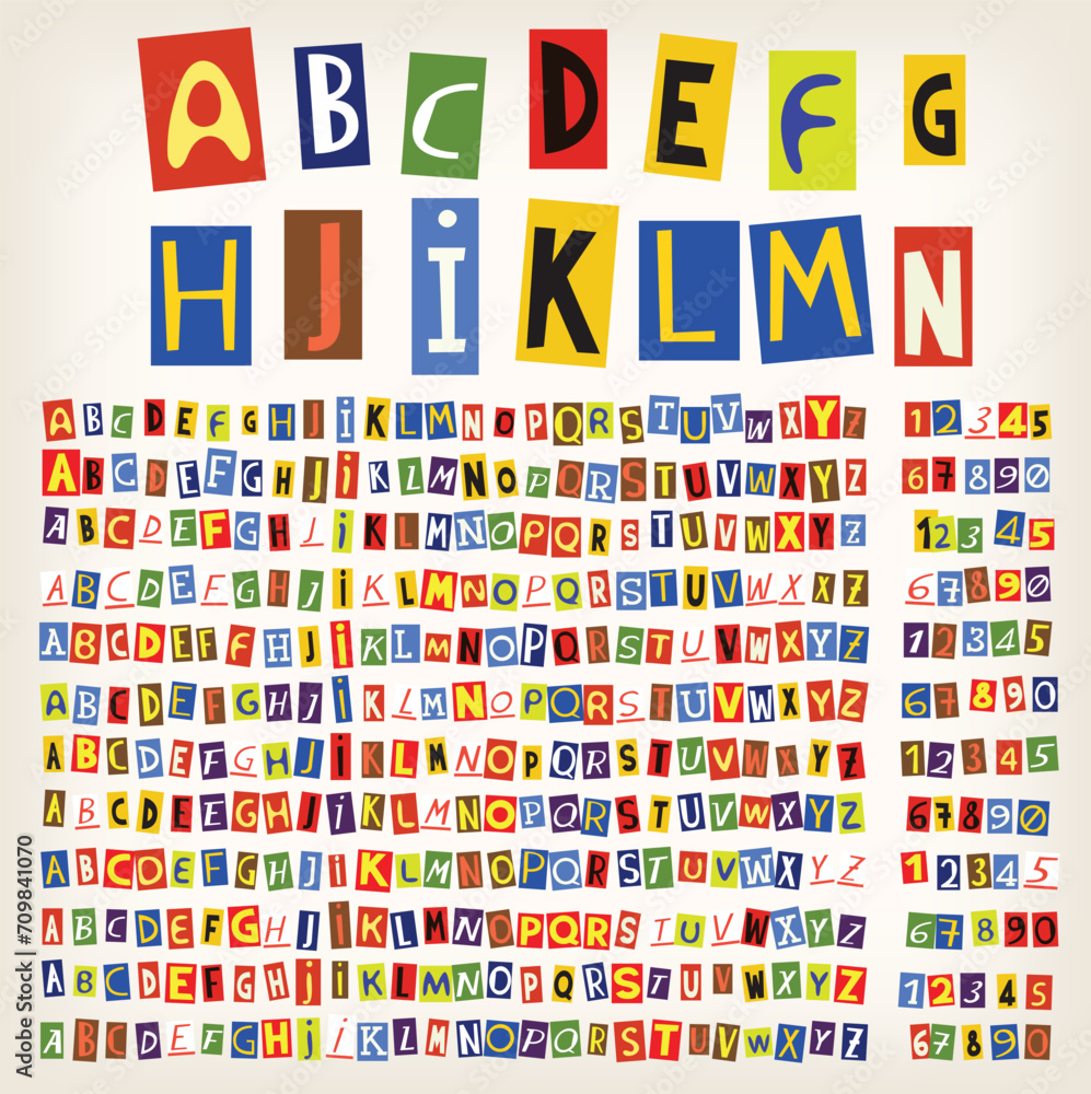 Papercut Colorful Alphabet 12 Type