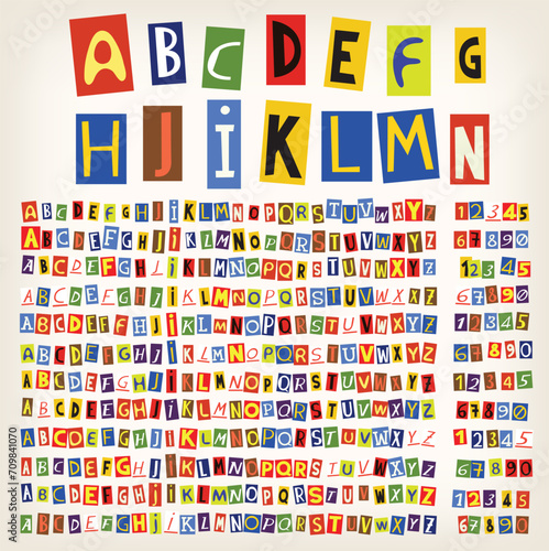 Papercut Colorful Alphabet 12 Type
