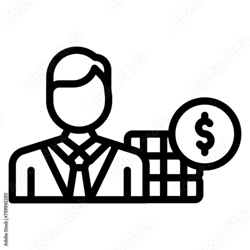 Broker Dealer icon vector image. Can be used for Crowdfunding.