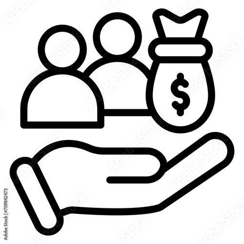 Human Capital Crowdfunding icon vector image. Can be used for Crowdfunding.