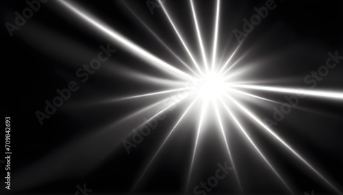 Abstract light background. Light rays on black background. photo