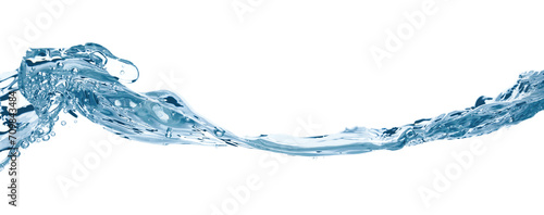 Water wave isolated on a white background close-up, clean drinking water concept