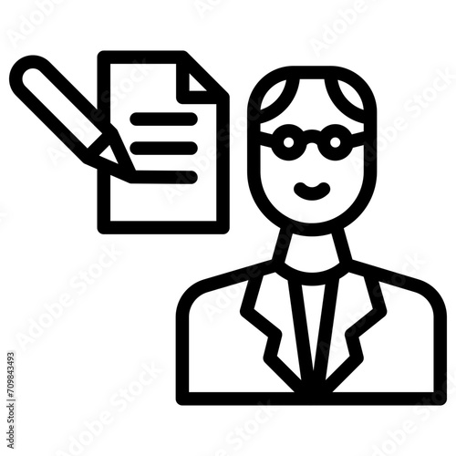 Speech Writer icon vector image. Can be used for Public Relations Agency.
