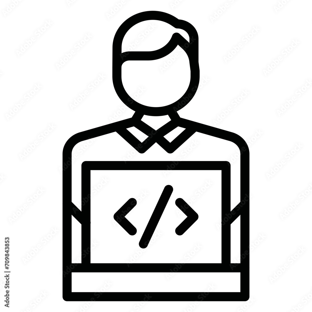 Game Developer Male icon vector image. Can be used for Game Development. Game Developer Male icon vector image. Can be used for Game Development.