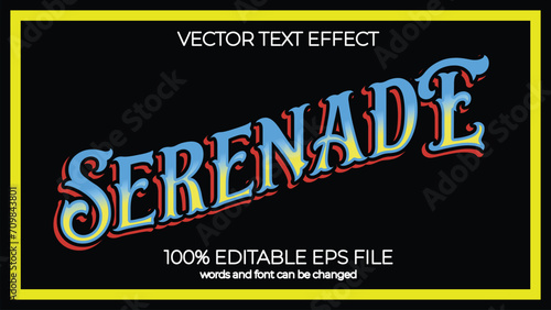 serenade editable text effect style, EPS editable text effect