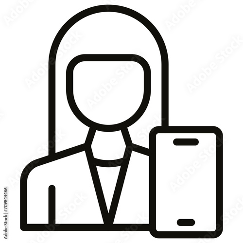 Millennial Female icon vector image. Can be used for New Media.