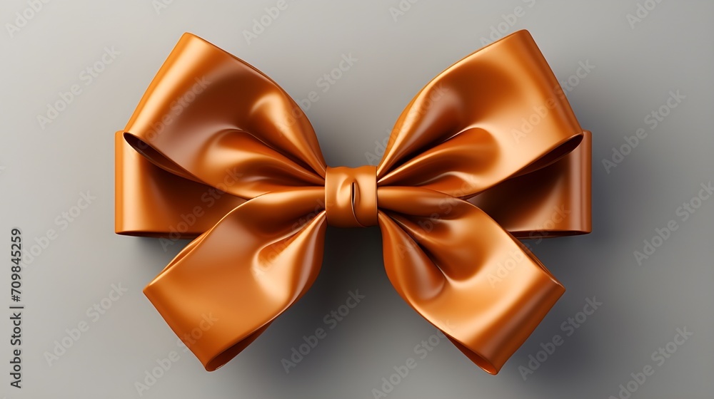 golden ribbon bow isolated on white background with shadow. golden bow flat lay. golden ribbon top view golden ribbon bow isolated on white background with shadow. golden bow flat lay. golden ribbon top view