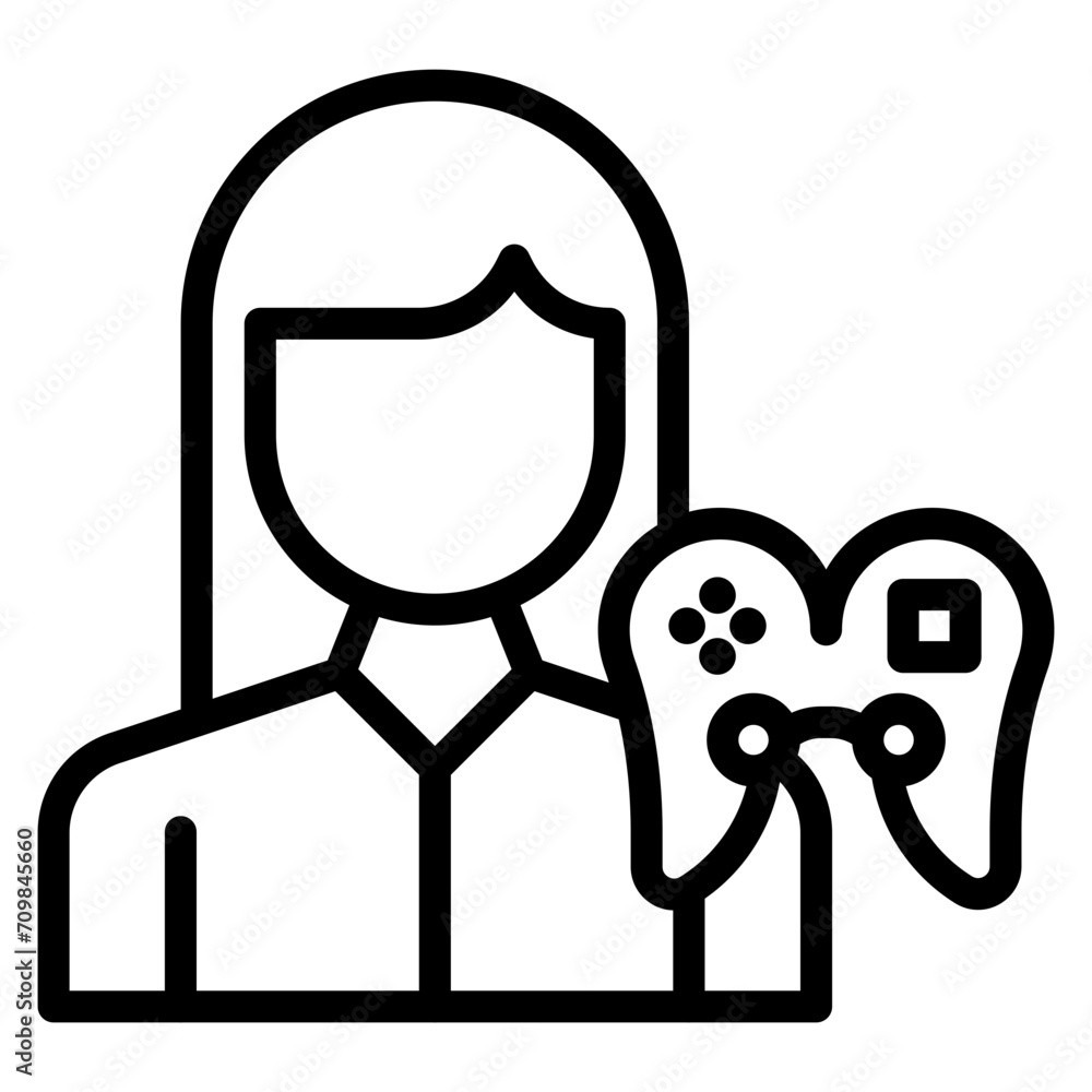 Female Player icon vector image. Can be used for Battle Royale. Female Player icon vector image. Can be used for Battle Royale.
