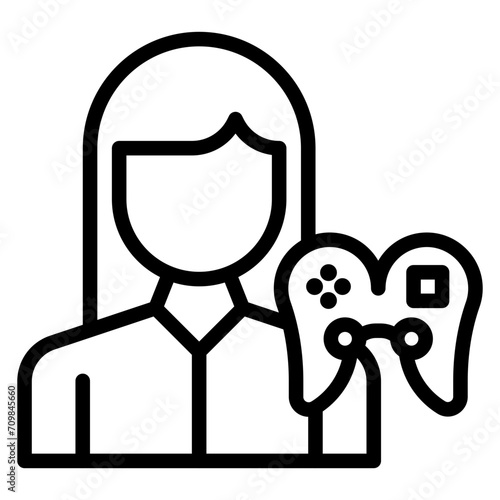 Female Player icon vector image. Can be used for Battle Royale.