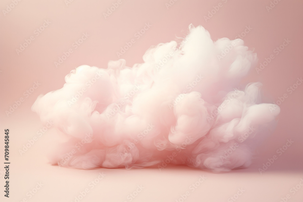 White cloud on the pastel pink background White cloud on the pastel pink background