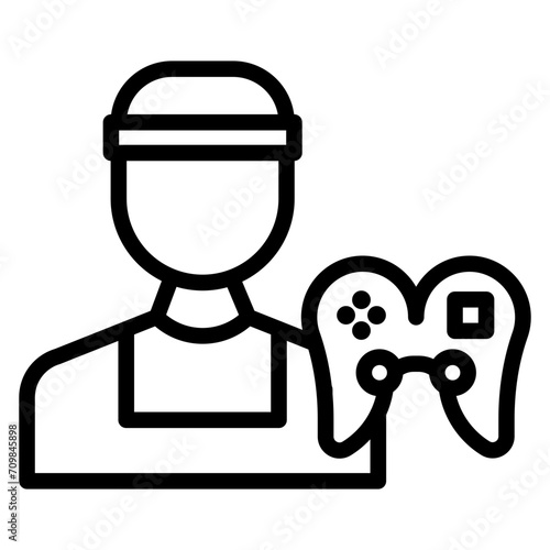 Male Player icon vector image. Can be used for Battle Royale.