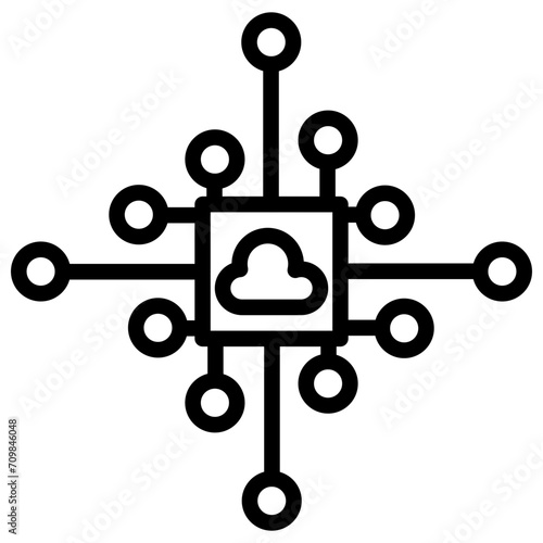 Cloud Computing icon vector image. Can be used for Industry.