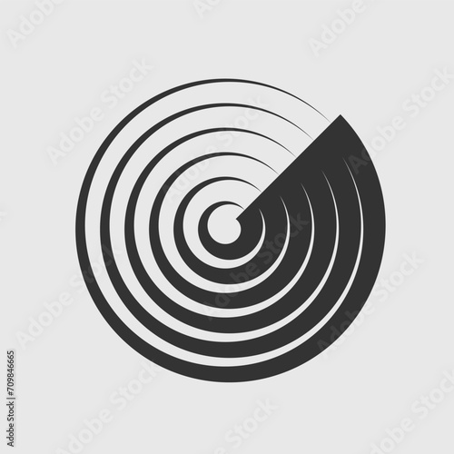 Radar graphic icon. Locator abstract sign isolated on white background. Vector illustration