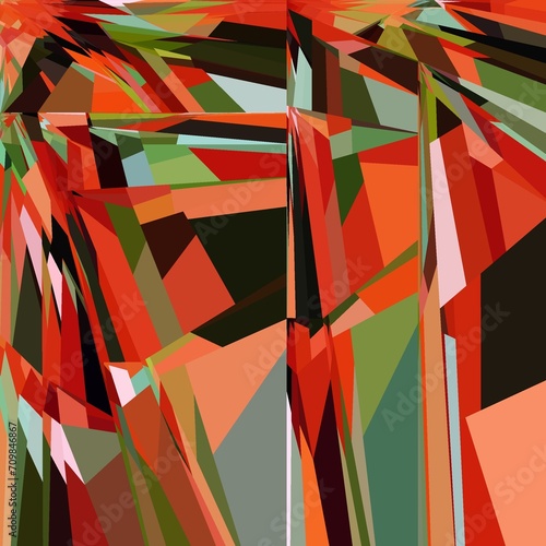 Fototapeta Naklejka Na Ścianę i Meble -  Abstract Kaleidoscope with geometric pattern. Kaleidoscopic background design. Hypnotic background. Abstract illustration.