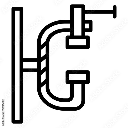 Clamp icon vector image. Can be used for Science.