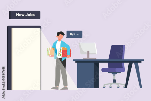 Change job or career. Improvement or progression concept. Colored flat vector illustration isolated. © Sell Vector