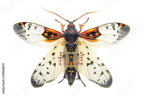 Close up of Moth Insect isolated on transparent png background, entomology collection, anatomy of insect concept.