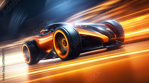 fast moving car on highway wallpaper Highway . Powerful acceleration of a supercar illustration . Closeup poster 