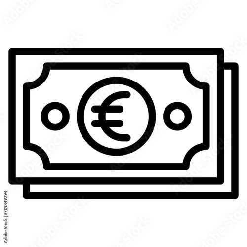 Euro Bill icon vector image. Can be used for Trading.